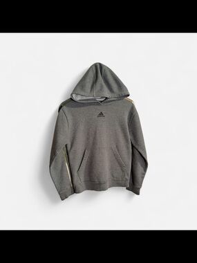 adidas Boys Gray With Camo Stripe Sleeve Size 10 / 13 Pullover Hoodie